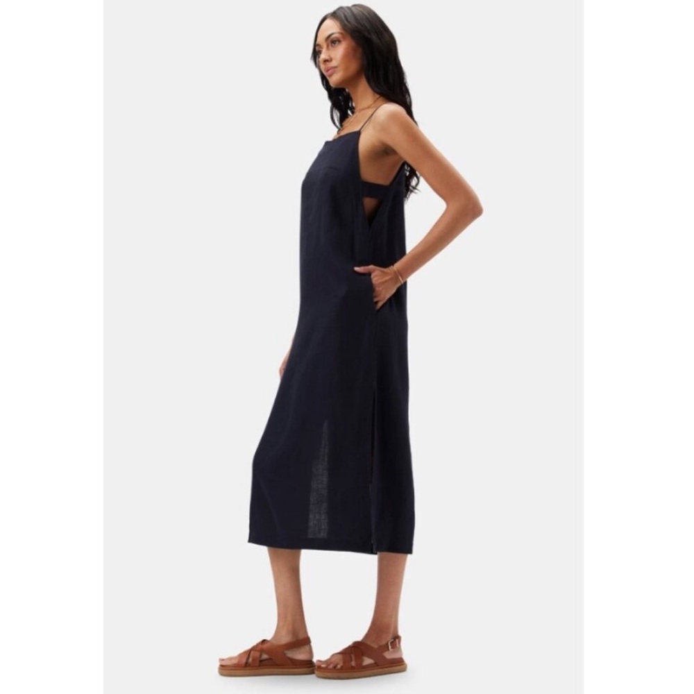 NWT Navy Lilly Pilly Organic Linen Dress. Size S